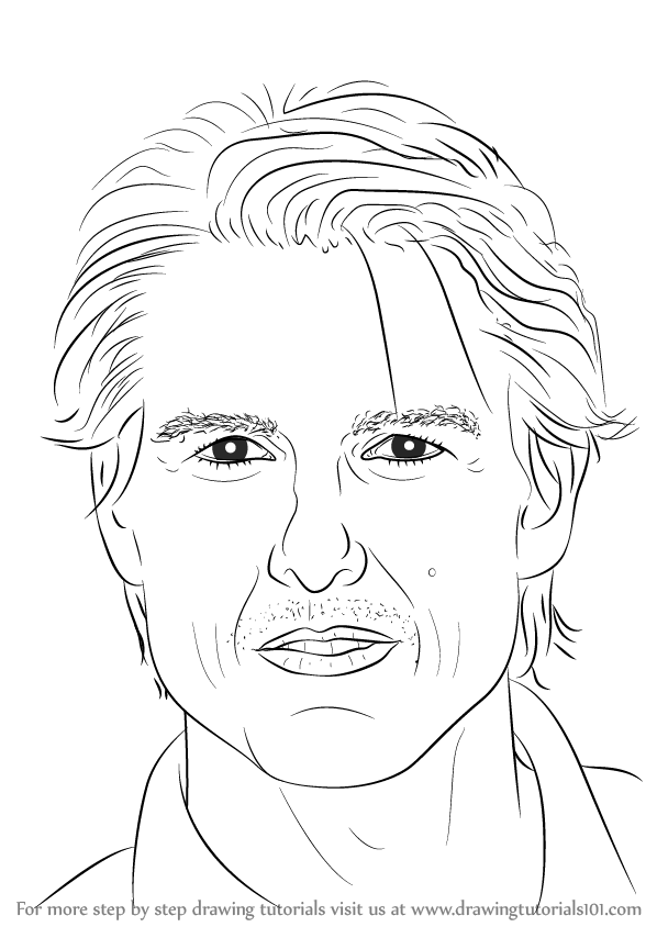 598x844 Learn How To Draw Tom Cruise (Celebrities) Step By Step Drawing