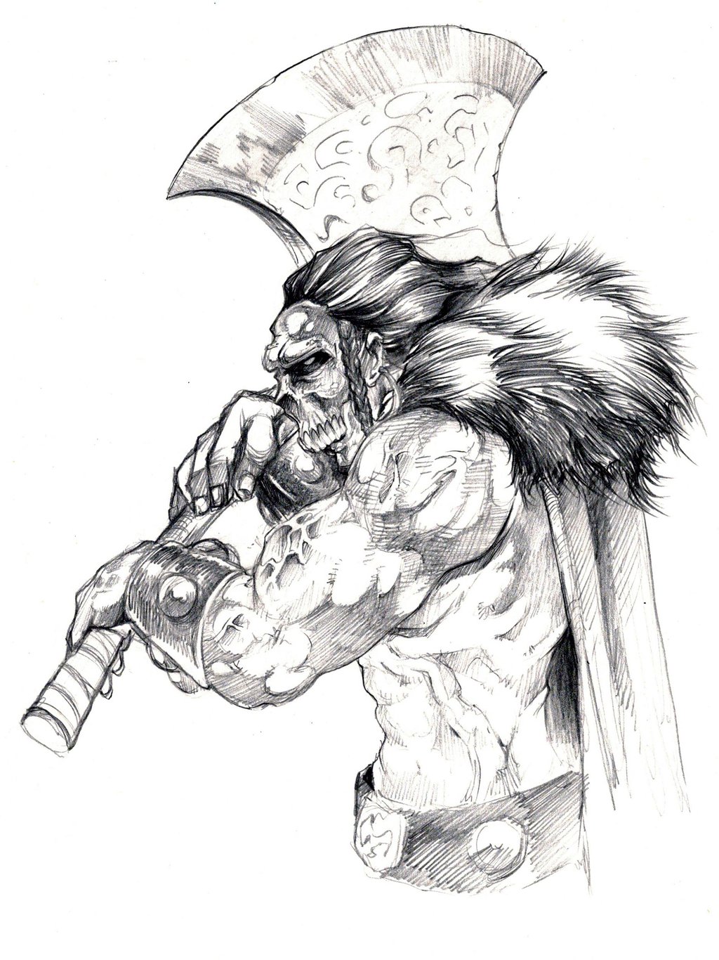 1024x1366 Goran The Skull Crusher Sketch By Dw Miller By Conceptsbymiller