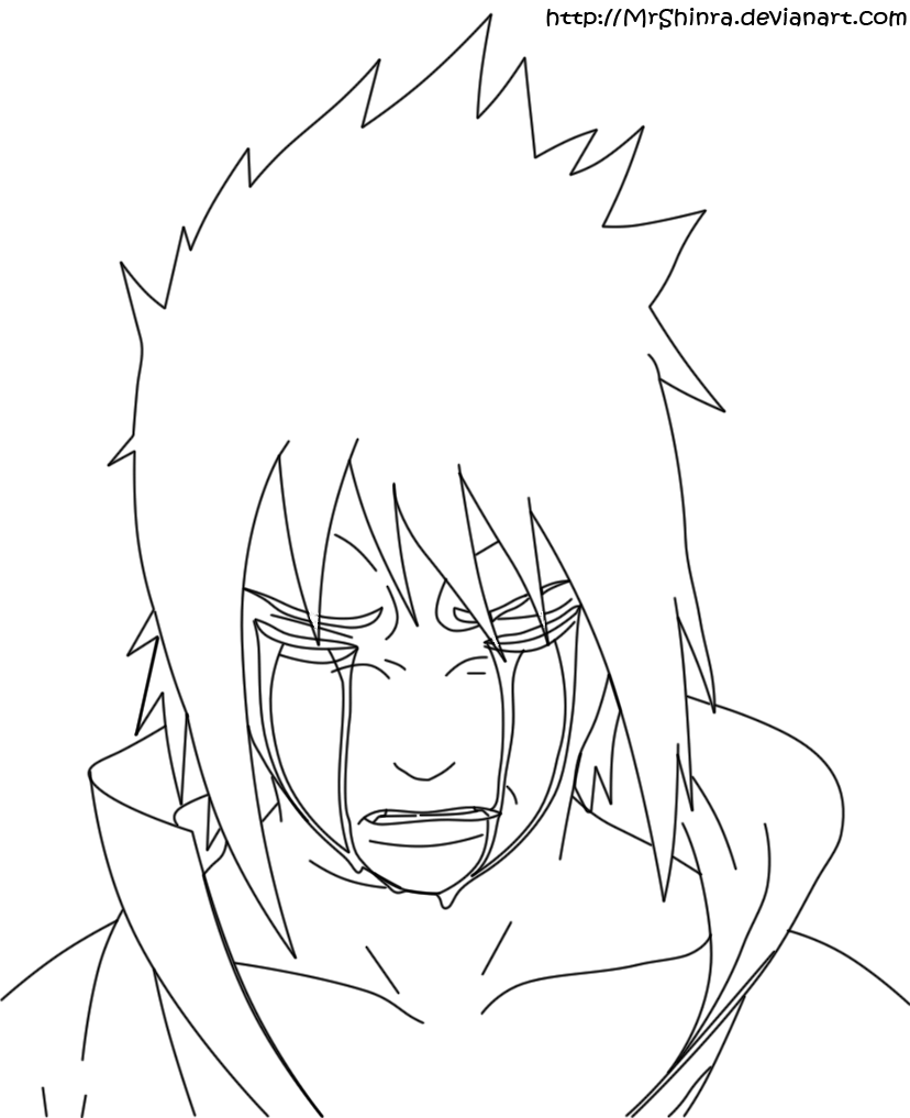 828x1017 Sasuke Cry Lineart By Mrshinra