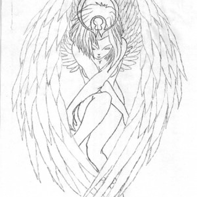 640x640 Guardian Angel Sketch Art Angel Sketch, Guardian