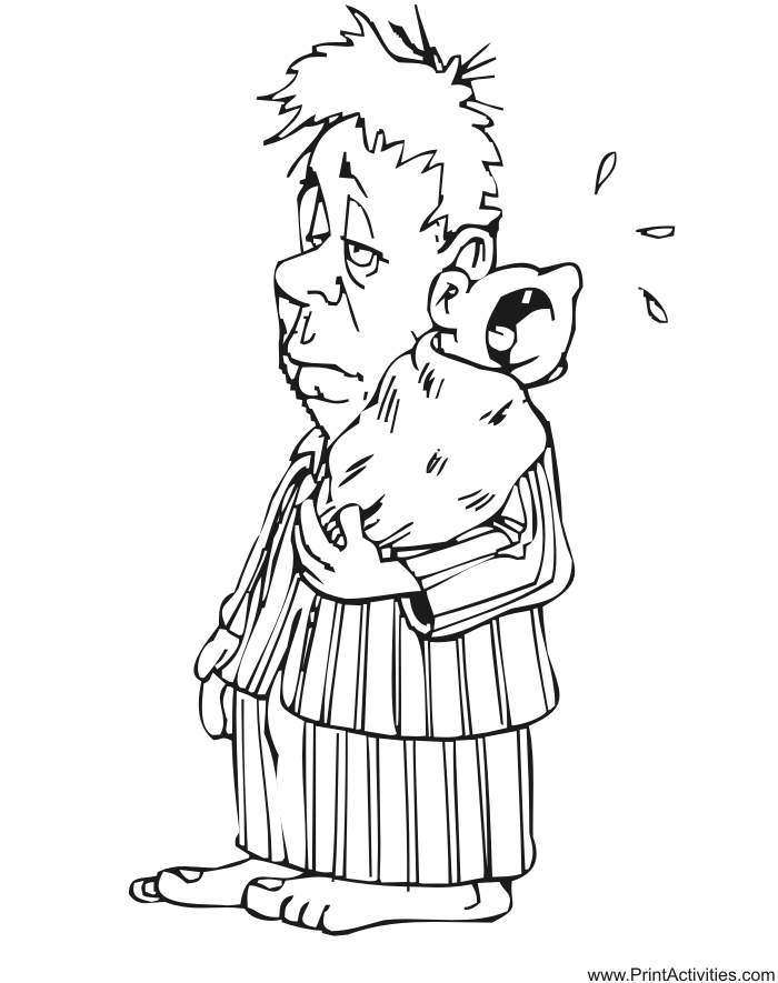 700x885 Father's Day Coloring Page Father Holding Crying Baby