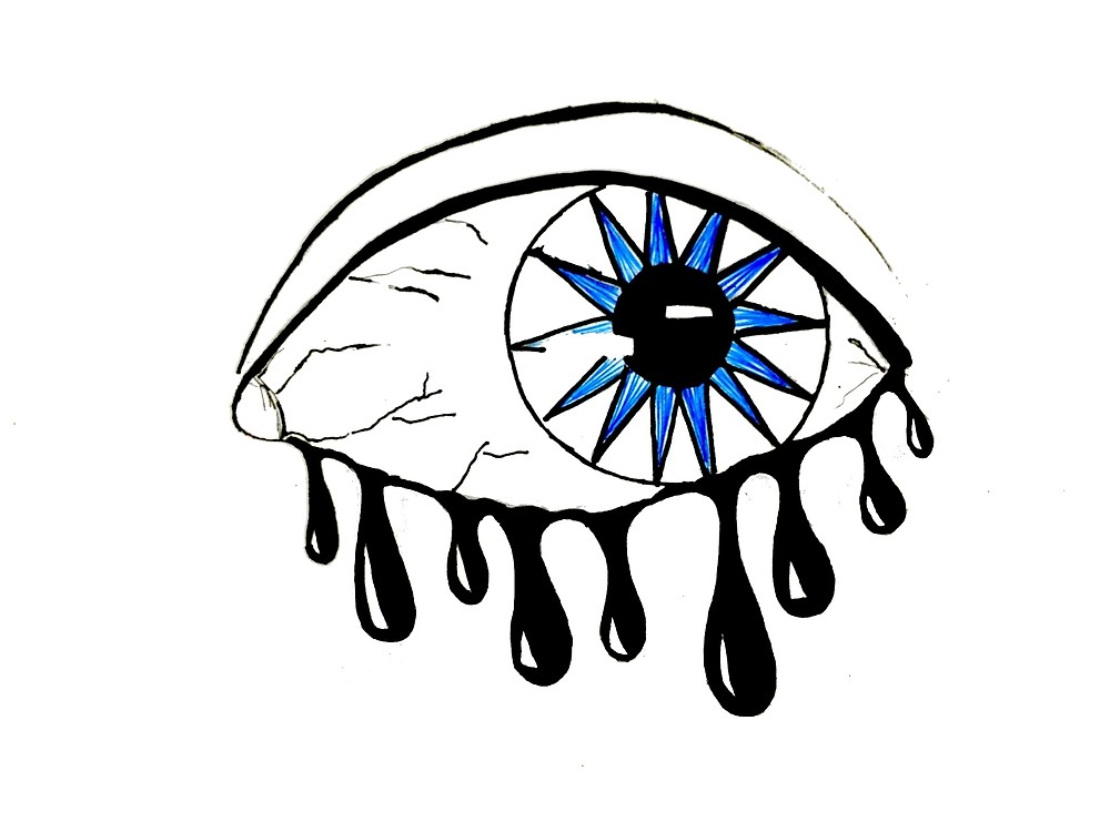 1000x750 Crying Eye Drawing By Hannahstew Redbubble
