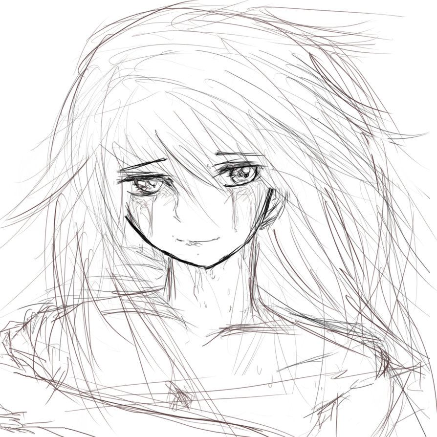 894x894 Crying Girl Sketch By Thepuccafan