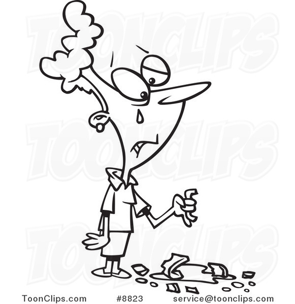 581x600 Cartoon Blacknd White Line Drawing Of Crying Lady