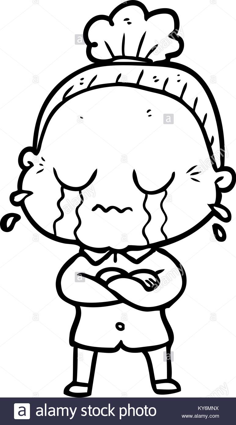 773x1390 Cartoon Crying Old Lady Stock Vector Art Amp Illustration, Vector