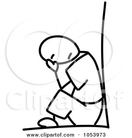450x470 Royalty Free Vector Clip Art Illustration Of A Stick Man Crying By