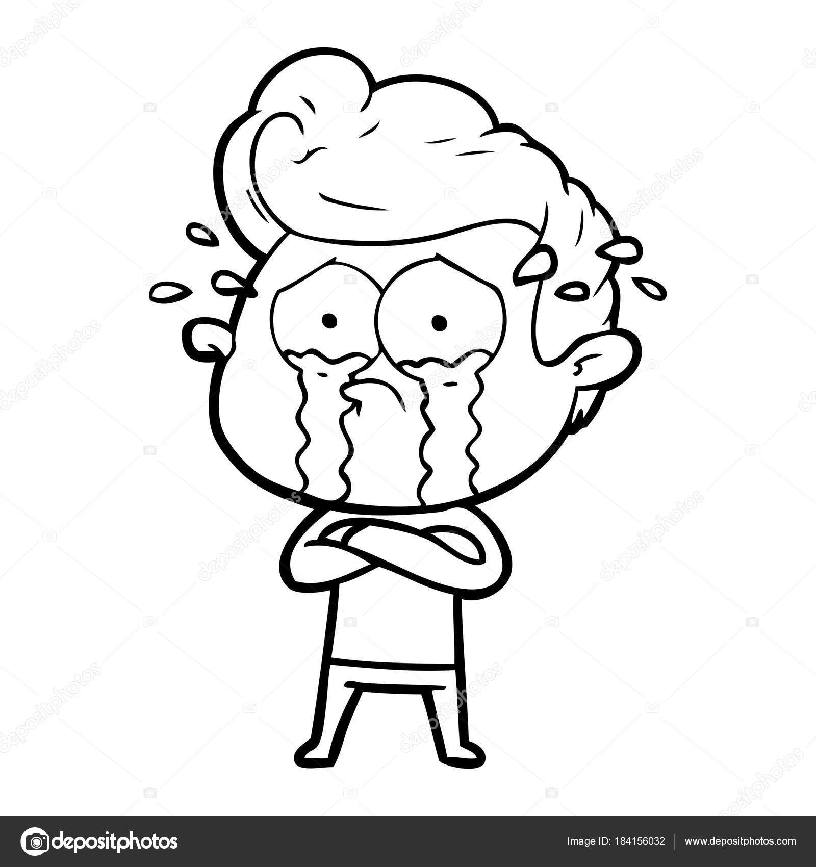 1600x1700 Vector Illustration Cartoon Crying Man Stock Vector