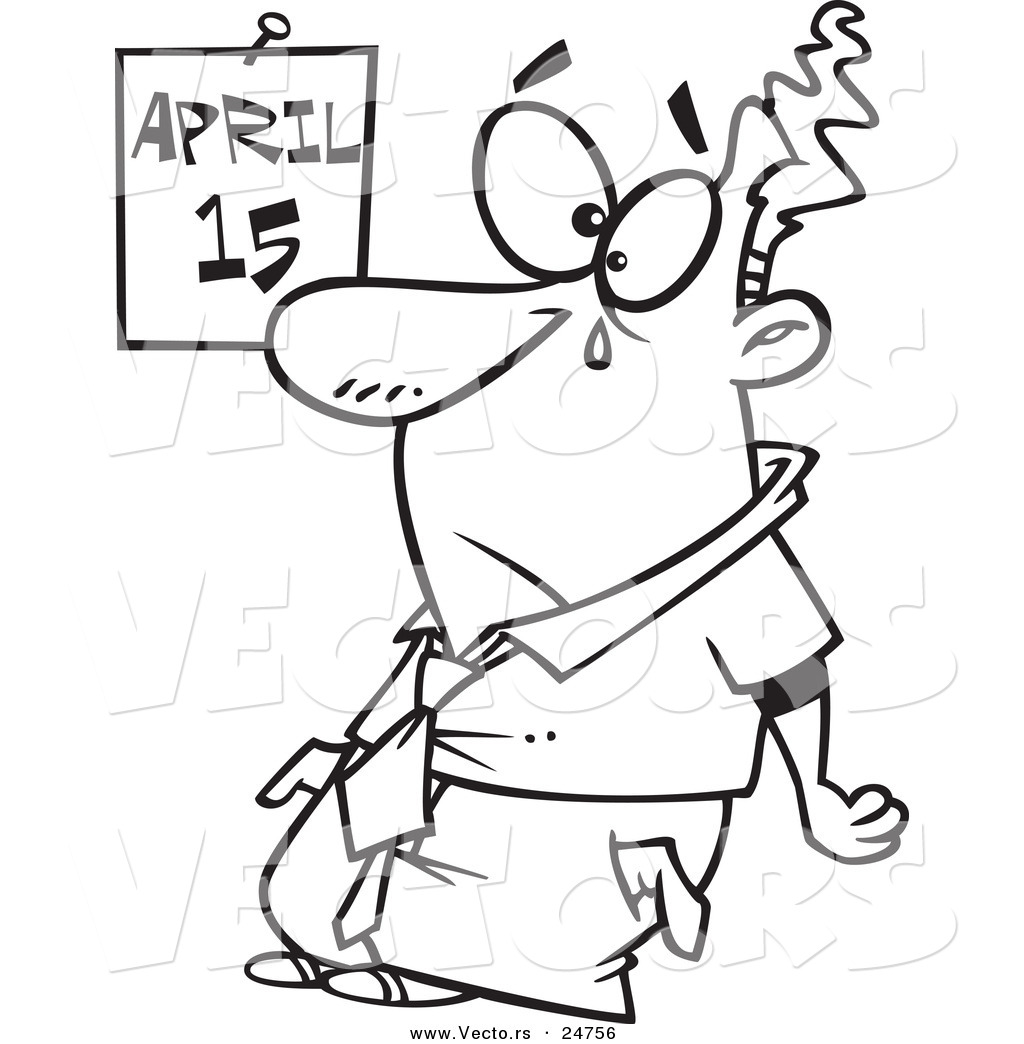 1024x1044 Vector Of A Cartoon Sad Broke Man Crying On Tax Day