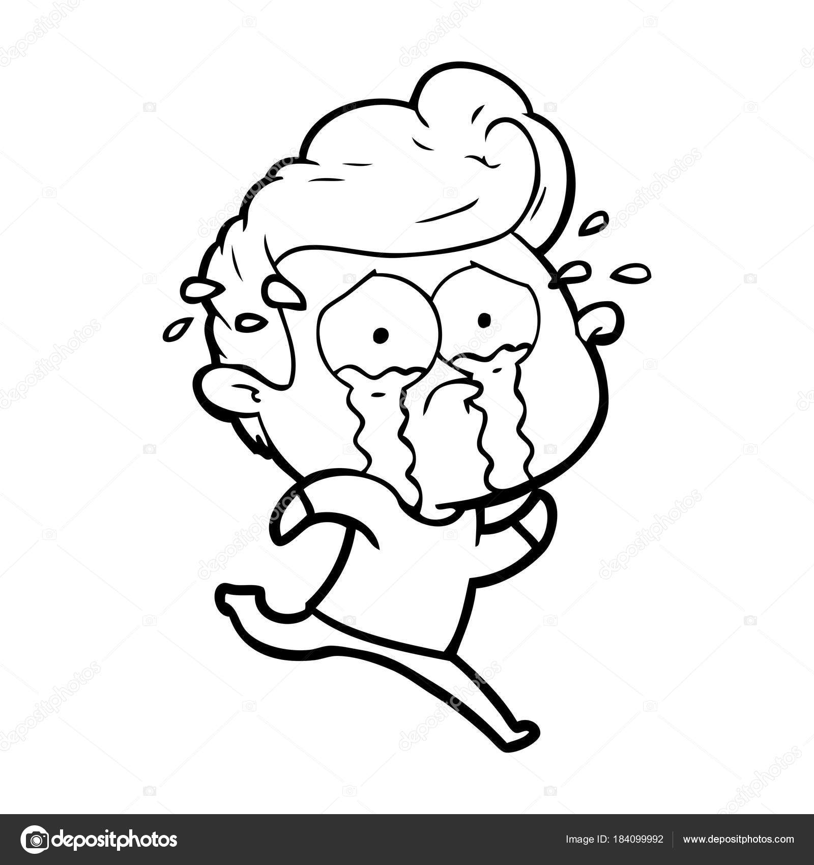 1600x1700 Cartoon Crying Man Running Stock Vector Lineartestpilot