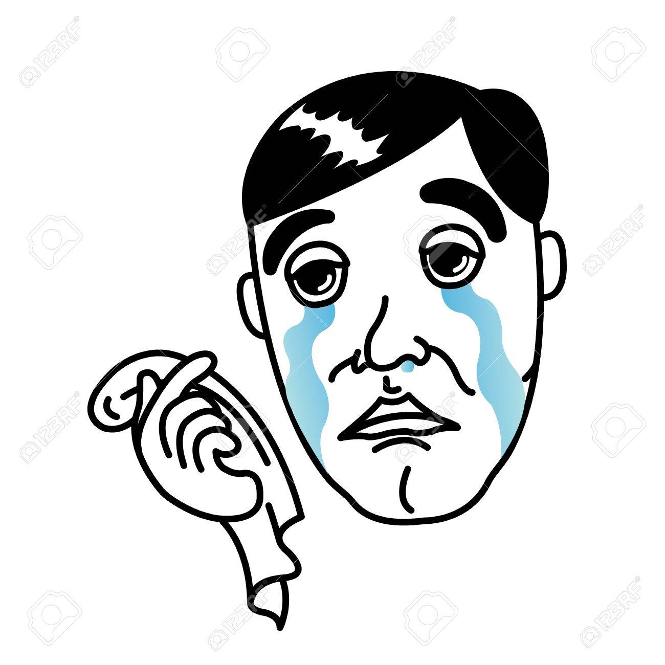 1300x1300 Man Crying With Handkerchief Royalty Free Cliparts, Vectors,