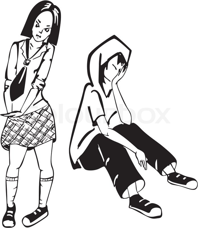 695x800 Sad Boy And Girl Stock Vector Colourbox
