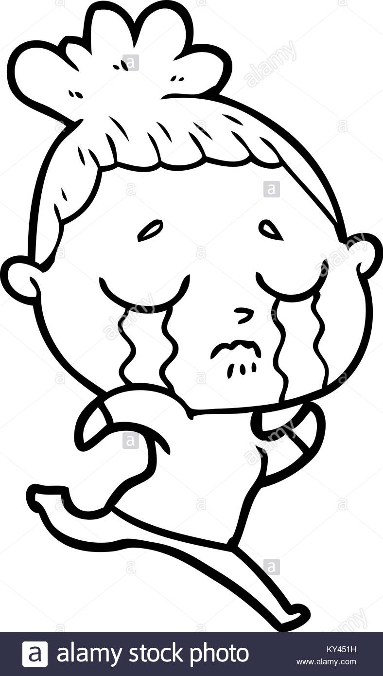 788x1390 Cartoon Crying Woman Running Away Stock Vector Art Amp Illustration