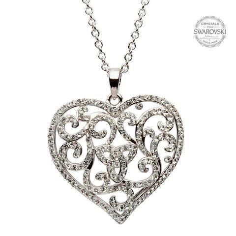 480x480 Shanore Ss Swarovski Crystal Heart Pendant With Trinity White O