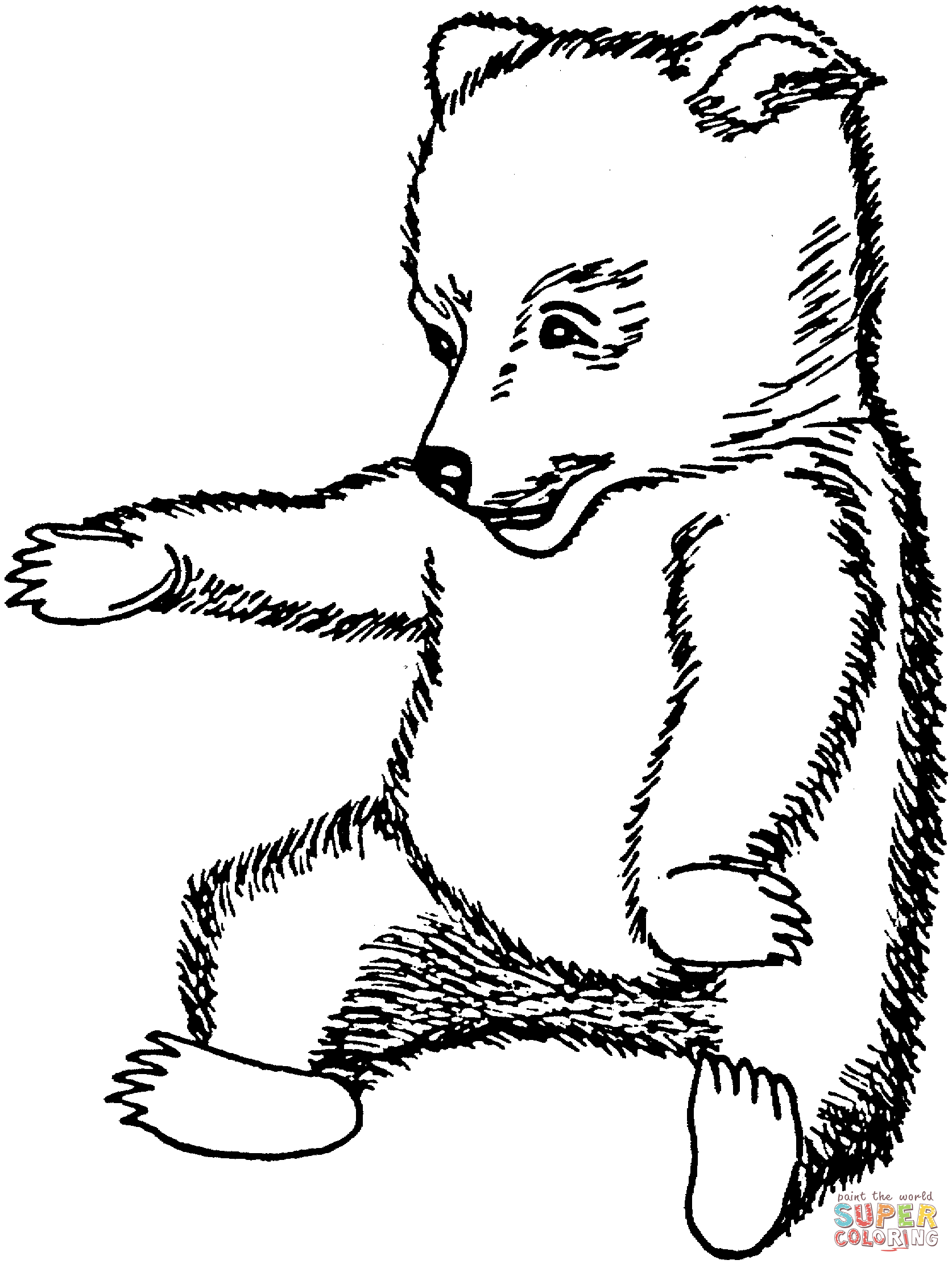 1674x2223 Brown Bear Cub Coloring Page Free Printable Coloring Pages