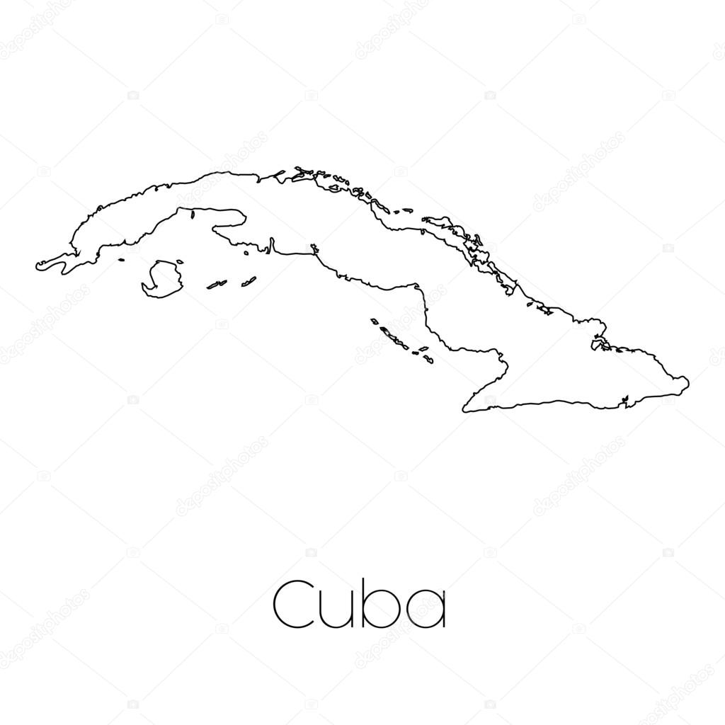 1024x1024 Country Shape Isolated On Background Of The Country Of Cuba