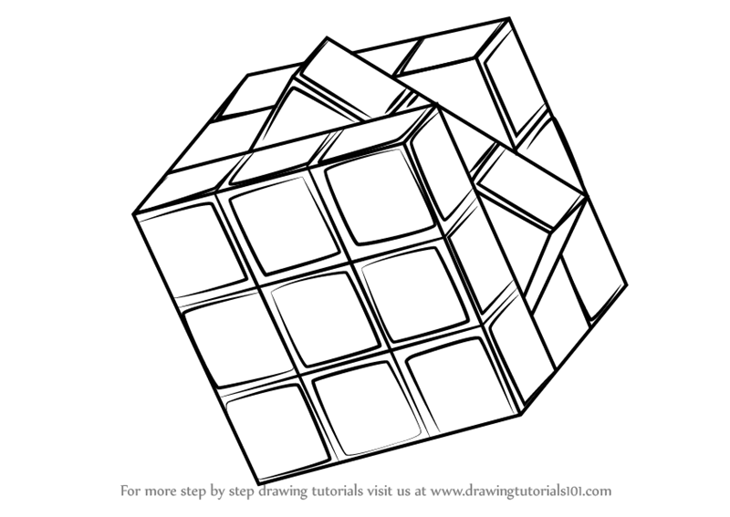 800x567 Learn How To Draw Rubik's Cube (Everyday Objects) Step By Step