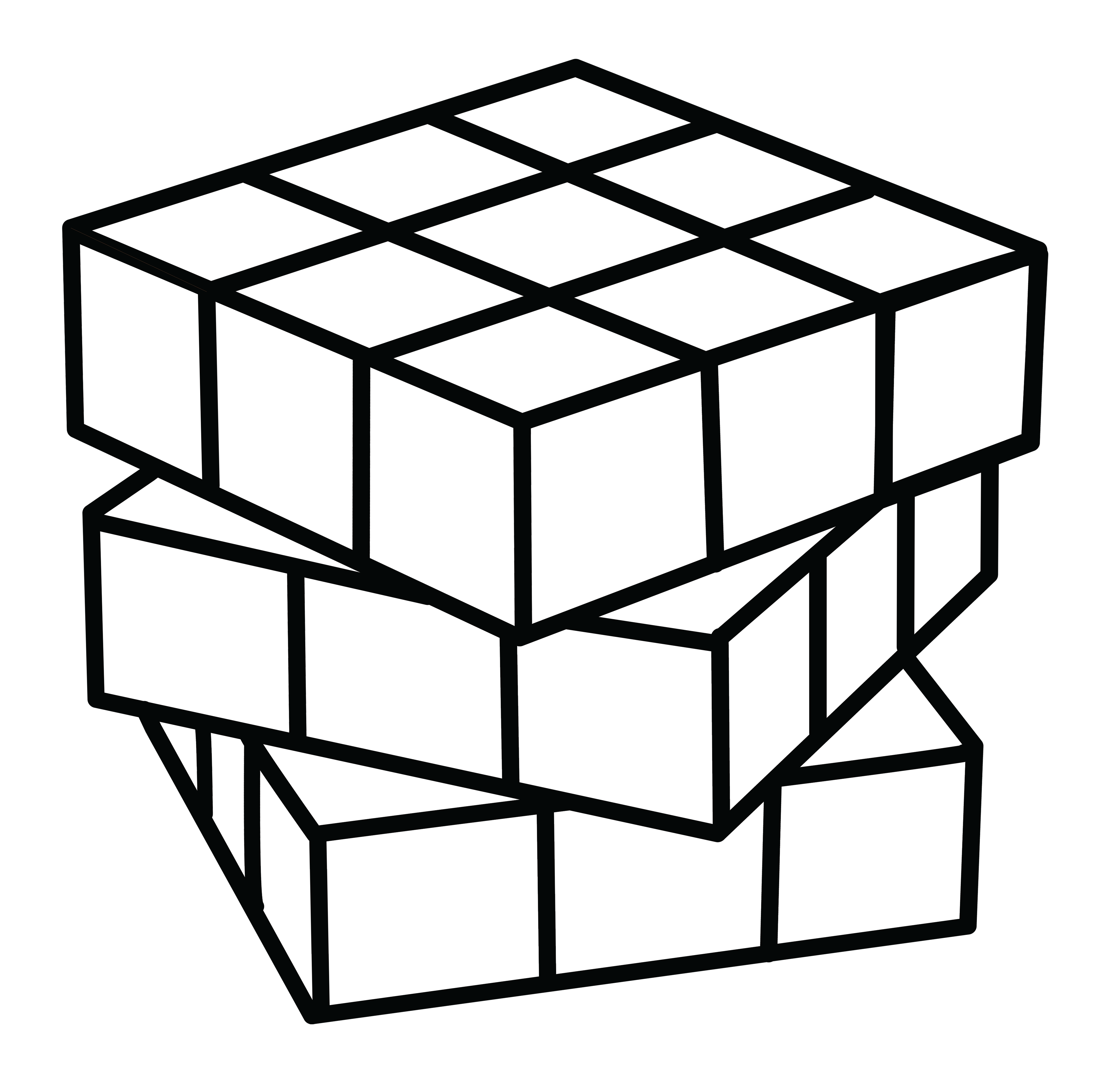 4542x4462 Rubiks Cube Coloring Page