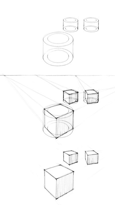 400x712 Cubes In Two Point Perspective With Different Rotations Art