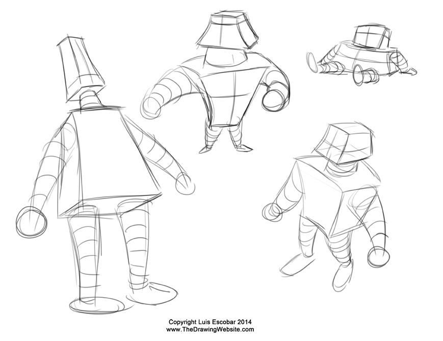 869x670 Cube Torso Character Sketches For Animation Best