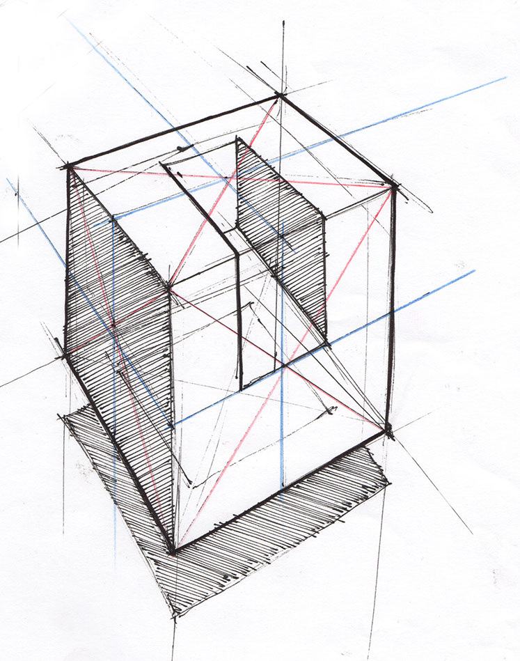 Cube Perspective Drawing at GetDrawings | Free download