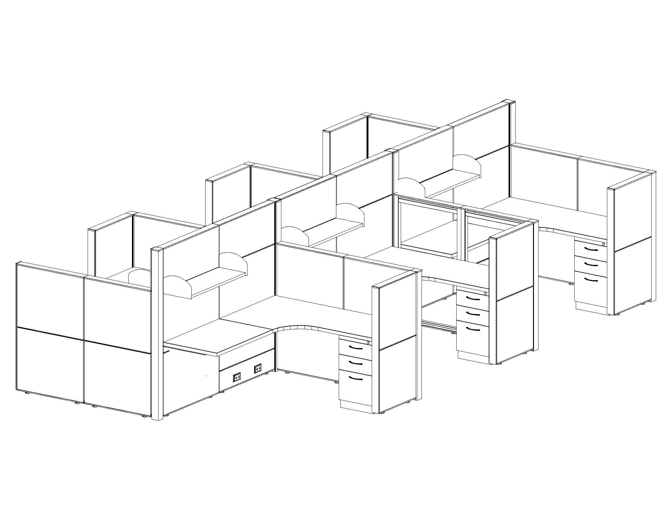 2200x1700 Office Cubicle Systems