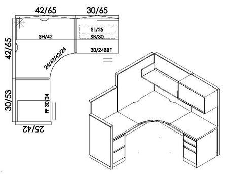 450x344 Remanufactured Steelcase 9000 Cubicle W1906