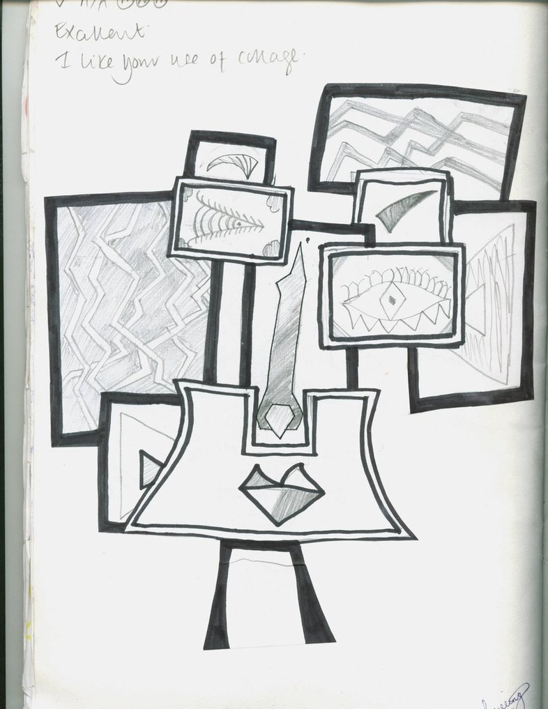 786x1017 Cubist Drawing By Jellybeanx9x