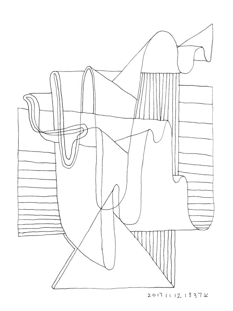 770x1027 Saatchi Art Cubist Head (Mind Forms Line Art
