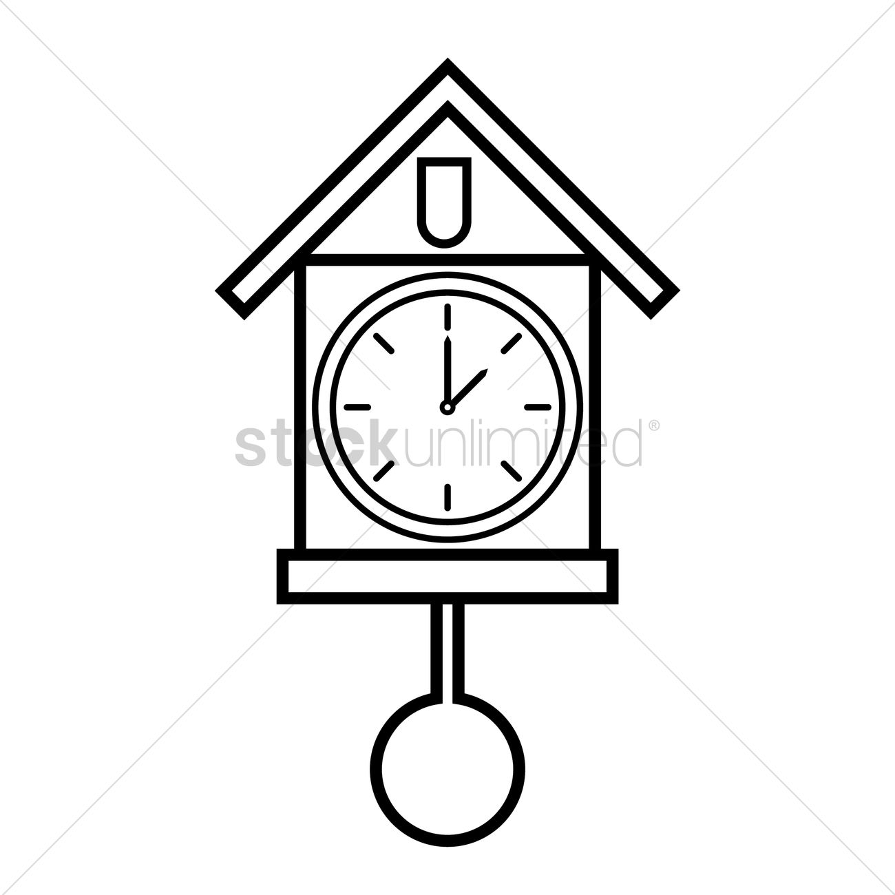 1300x1300 Cuckoo Clock Vector Image