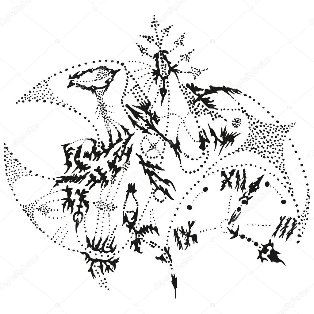 1024x1024 Abstract Stylized Bampw Cuckoo Clock Stock Vector Mikhalchenko