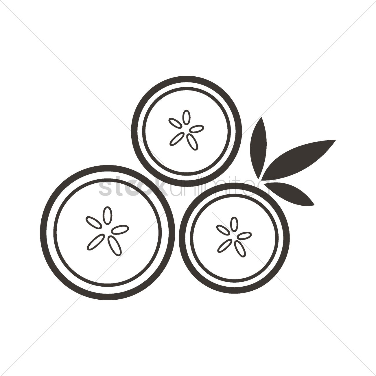 1300x1300 Free Cucumber Slice Vector Image