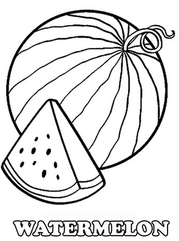 600x808 A Slice Of Fresh Watermelon Coloring Page Watermelon Birthday