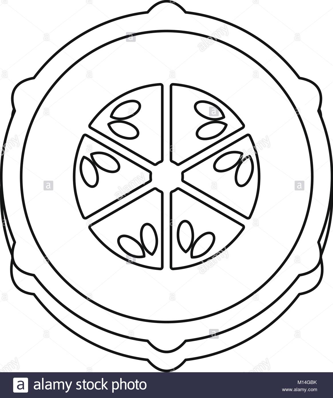 1163x1390 Slice Of Fresh Cucumber Icon Outline Stock Vector Art