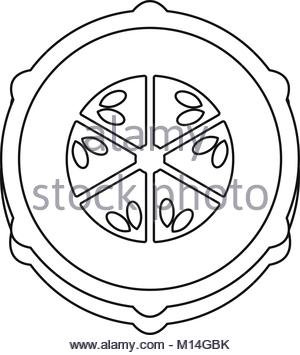 300x355 Vector Outline Cucumber Slice Vegetable Food Icon On White Flat