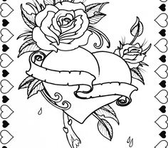 236x208 How To Draw Hearts And Roses, Step By Step, Tattoos, Pop Culture