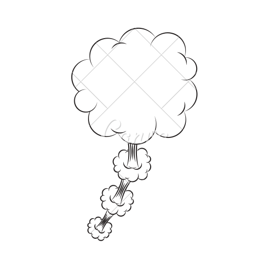 550x550 Silhouette Cloud Callout With Cumulus Cloud
