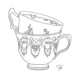300x300 Cup And Saucer Drawings Fine Art America