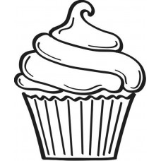 228x228 Large Cupcake Rubber Stamp