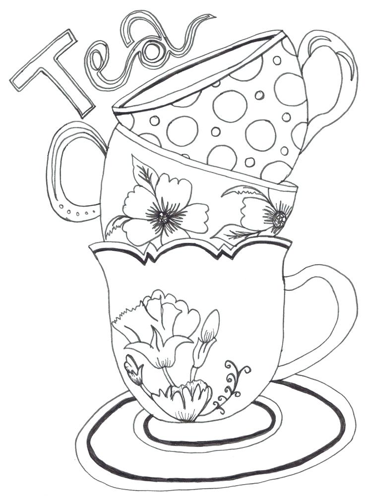 736x1009 Beauty And The Beast Teapot Coloring Page Also Drawn Tea Cup