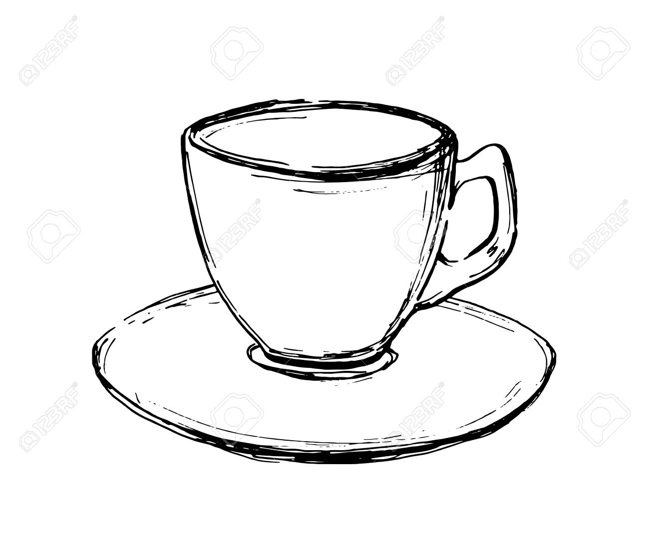 1300x1092 Vector Hand Drawn Sketch Coffee Cup. Illustration For Design
