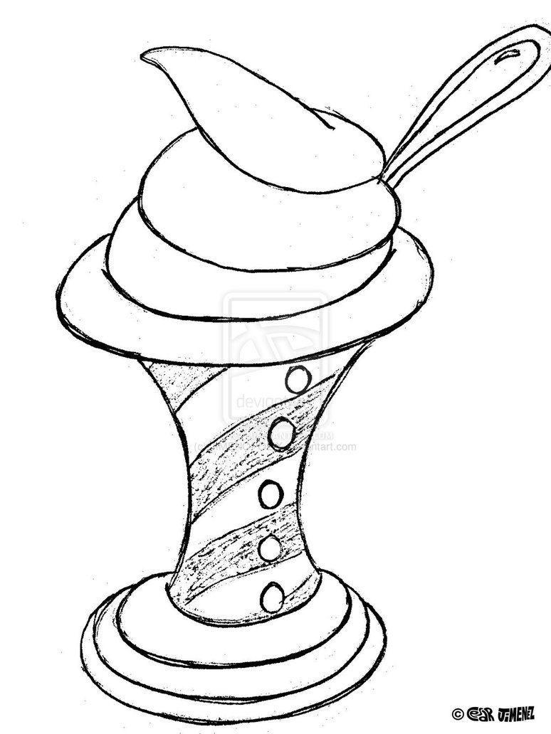 774x1032 Best Photos Of Ice Cream Cup Drawing