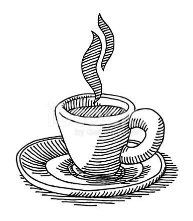 385x440 Cup Coffee Espresso Drawing Stock Vector