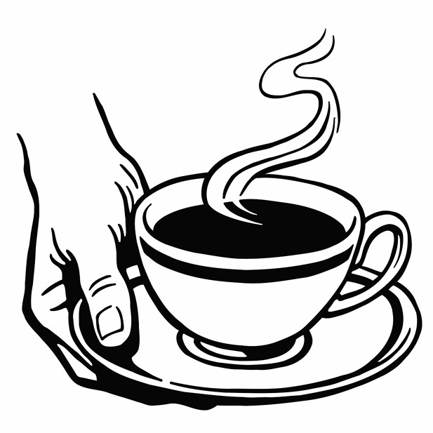 617x617 Hot Cup Of Coffee Printable Image Illustration Sketch For Hot Cup