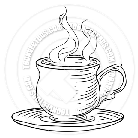 460x460 Vintage Woodcut Cup Of Tea Or Coffee By Geoimages Toon Vectors