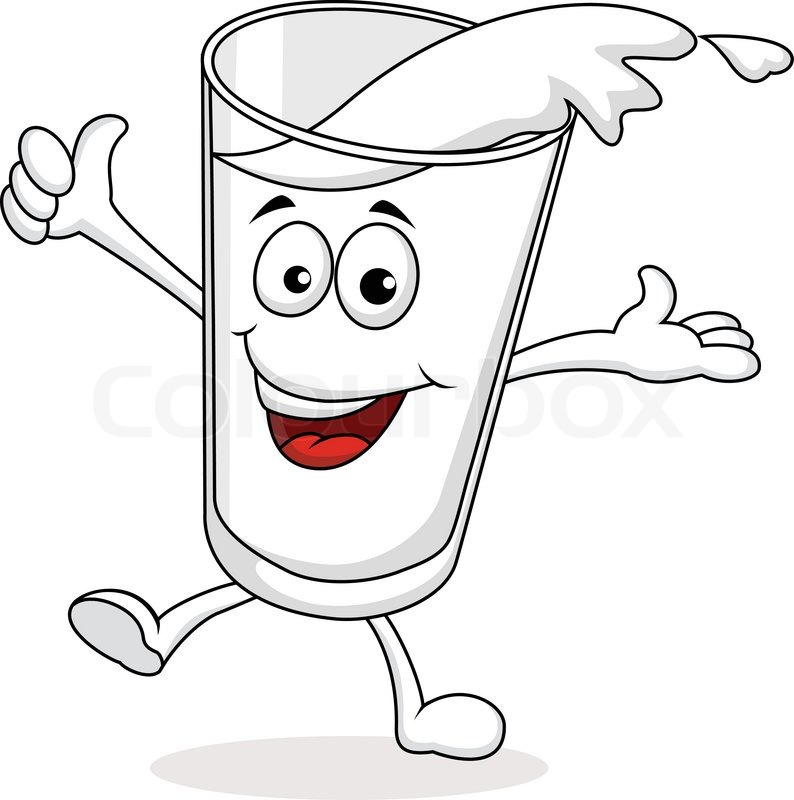 794x800 A Glass Of Milk Cartoon Character Stock Vector Colourbox