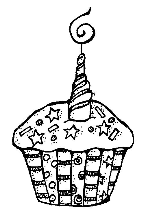 512x745 Drawn Cupcake Candle Outline