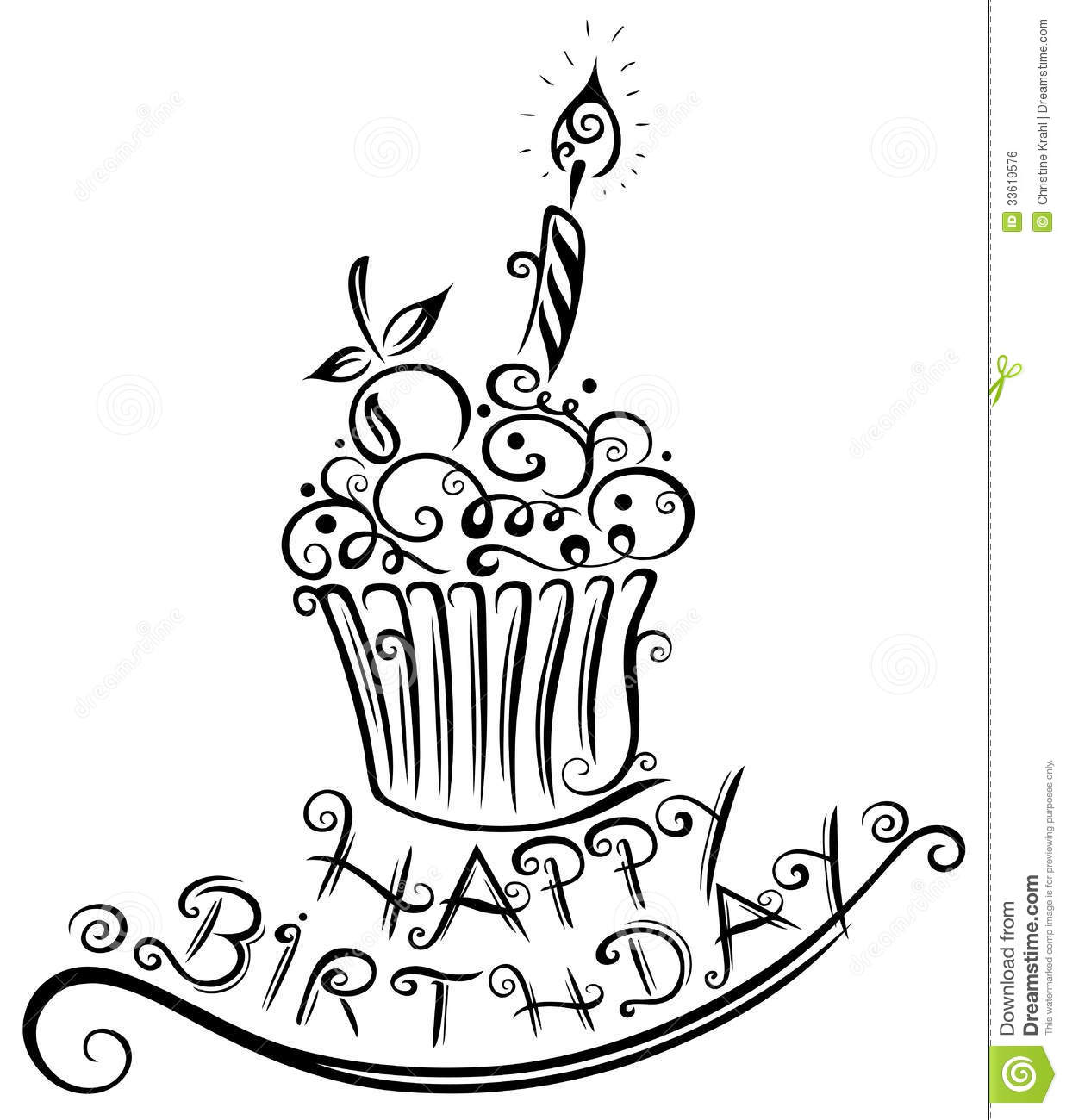 1237x1300 Drawn Muffin Birthday Cupcake