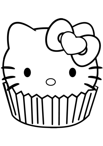 339x480 Hello Kitty Cupcake Coloring Page Free Printable Coloring Pages