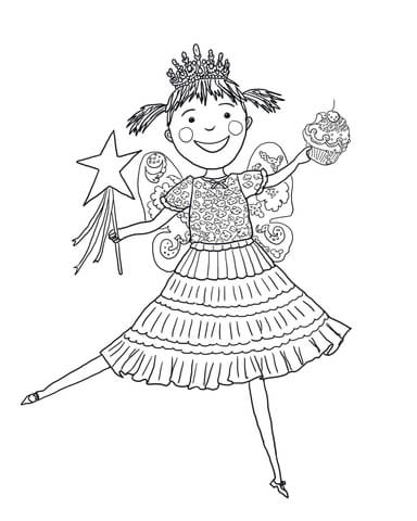 384x480 Pinkalicious With Pink Cupcakes Coloring Page Free Printable