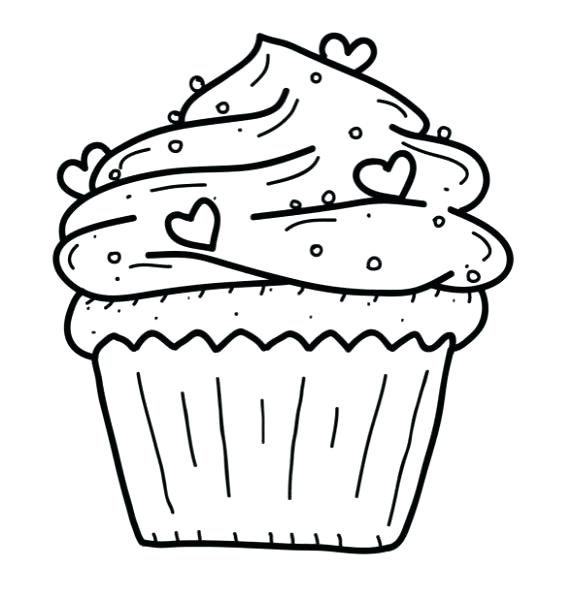 564x600 Cupcakes Coloring Cupcake Coloring Page Birthday Cupcakes Coloring